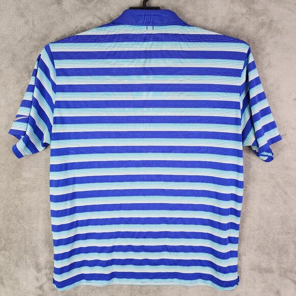 Men's Nike Golf Tour Performance Dri-Fit Polo Shirt Blue Stripes Short Sleeve L - Picture 7 of 10